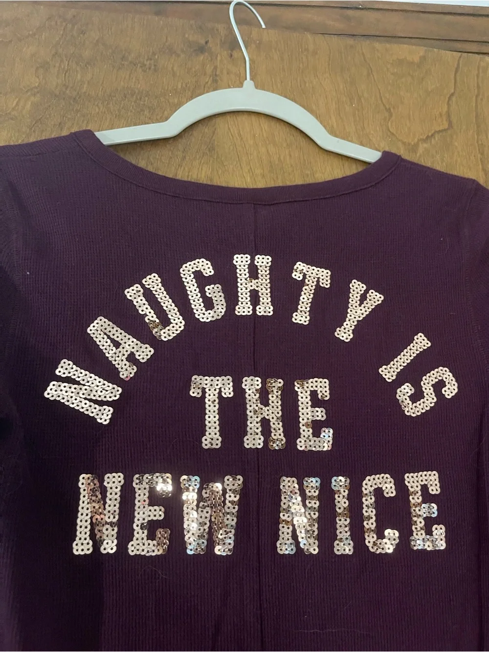 PINK Victoria’s Secret One Piece Thermal Pajama Burgundy Bling Logo Size S